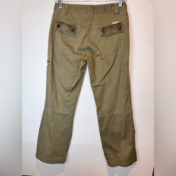 Columbia Cargo Pants Womens Size 4 Brown Striped Wide Leg Zip Pocket Hiking Pant - Picture 2 of 6